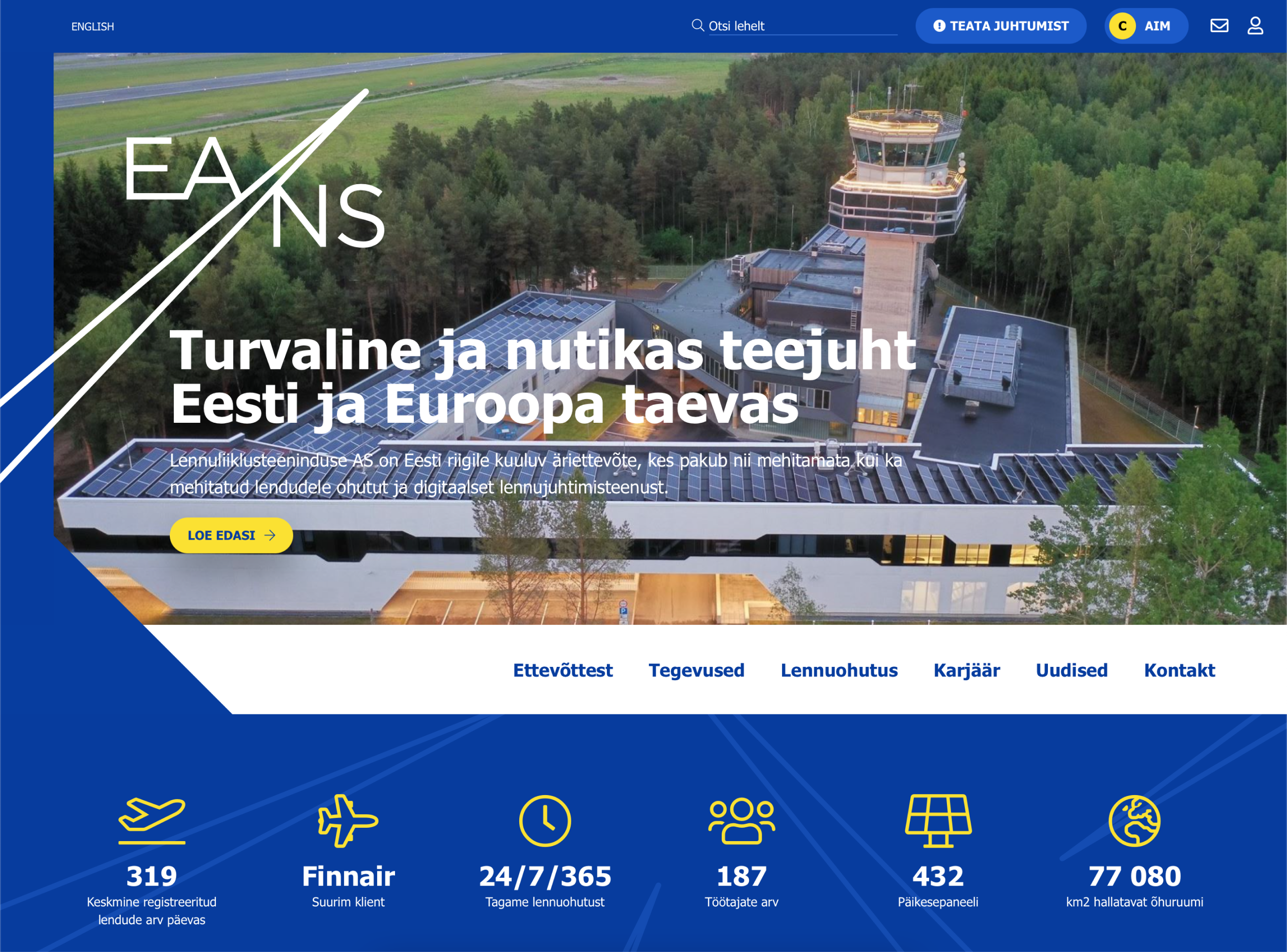 Image of EANS webpage